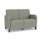 Lesro Siena Lounge Reception 2 Seat Tandem Seating No Center Arm, Walnut, OH Eucalyptus Upholstery SN2101 - alternate 1
